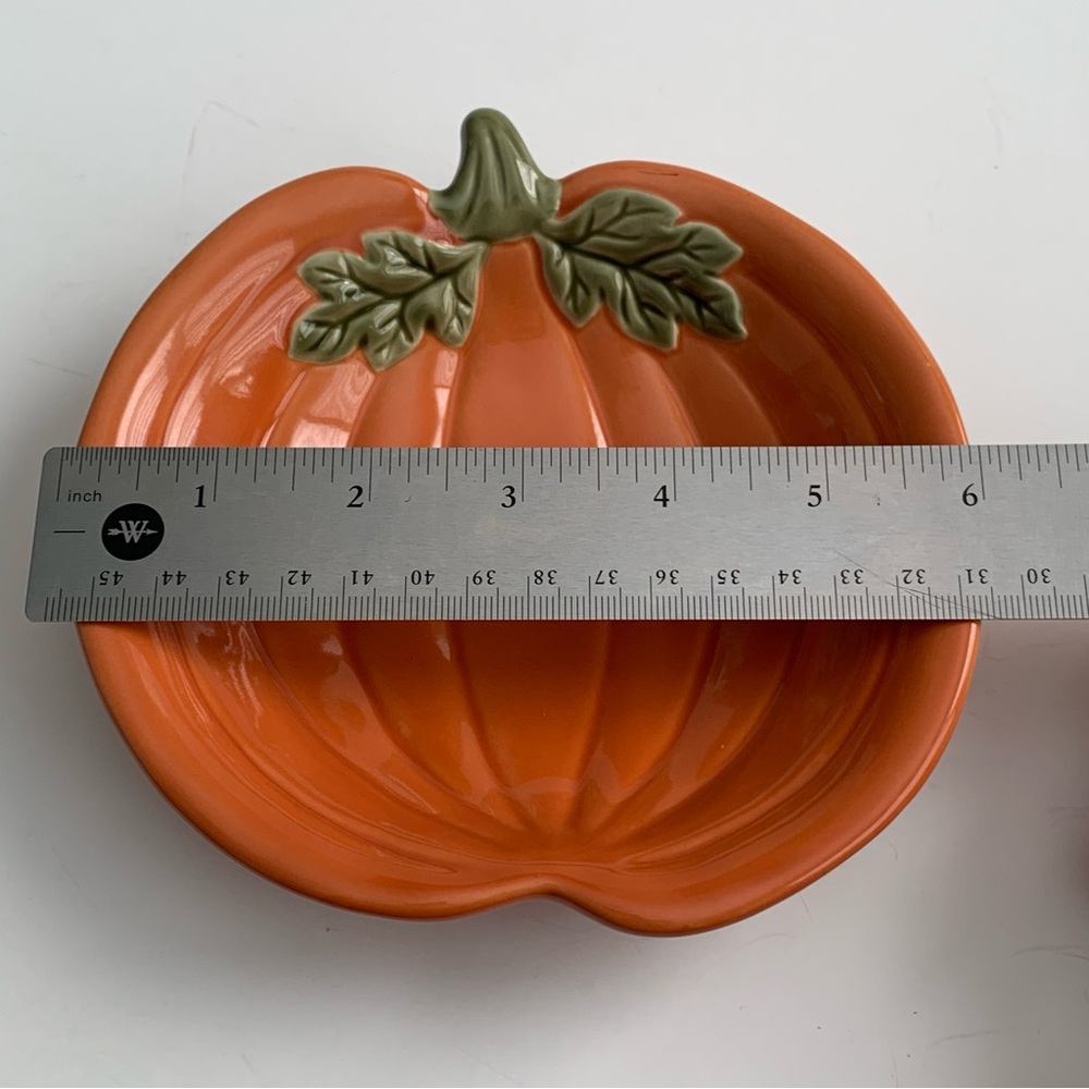 PAMPERED CHEF Ceramic Pumpkin Serving Dish 6” Simple Additions - Picture 8 of 9